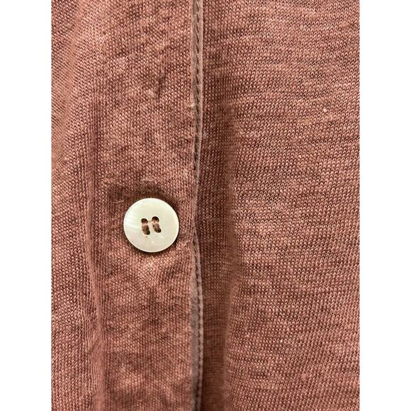 AG Adriano Goldschmied Silk Linen Cardigan Womens XS Oversized Mauve Boxy Button - Picture 7 of 8